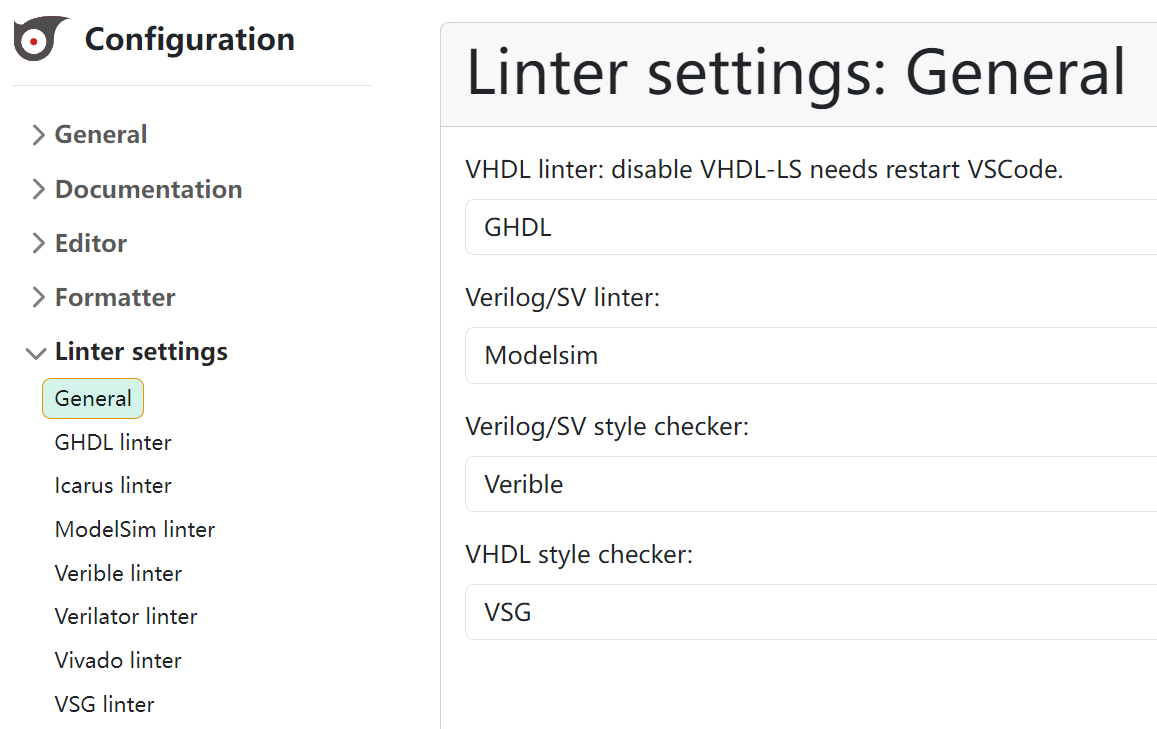 Linter Settings