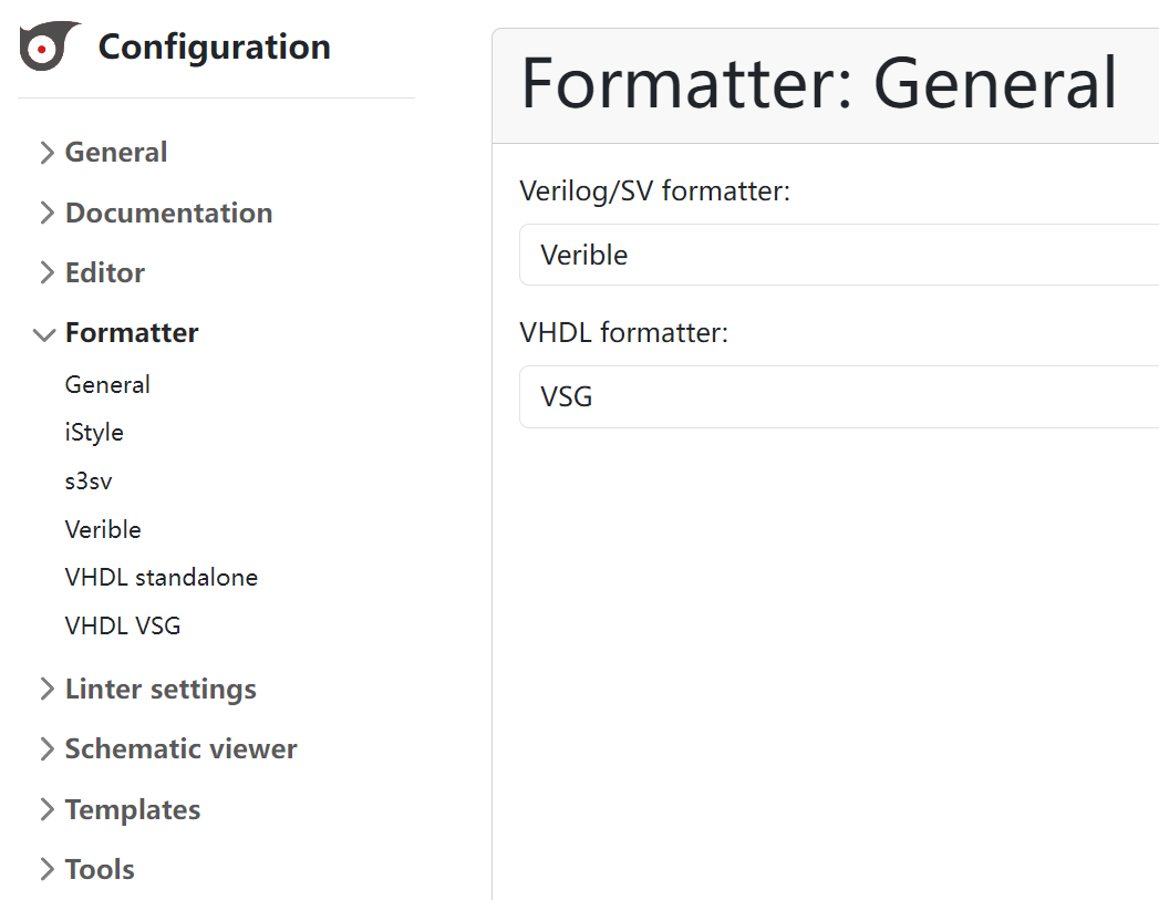 Formatter Settings